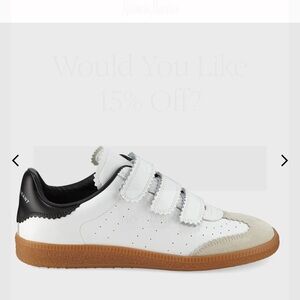 Isabel Marant Beth Perforated Leather Grip-Strap Sneakers women’s size 10.5